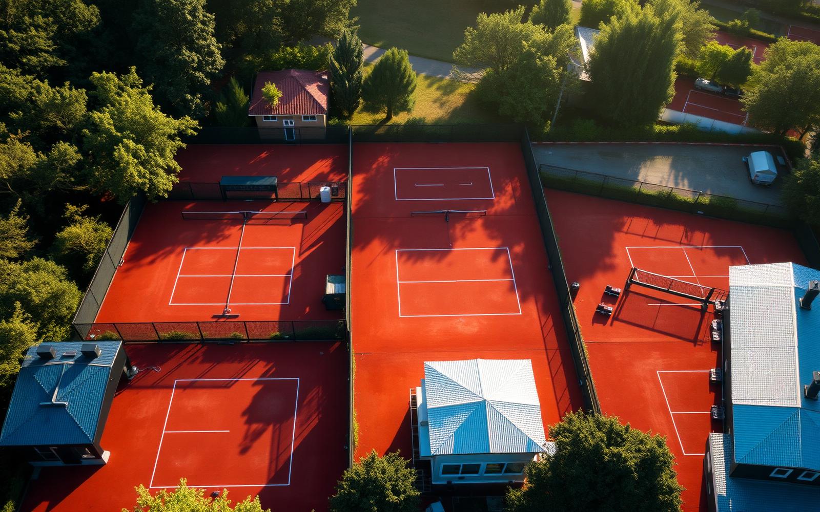 Aerial view of a tennis academy